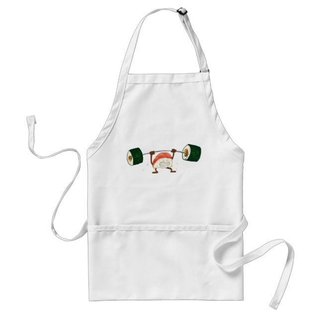 Funny Weightlifting Sushi Apron (Front)