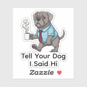 Funny Weimaraner Dog Business Suit Coffee Sticker