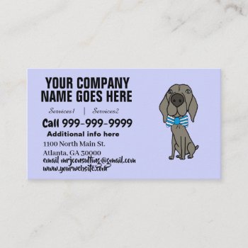Funny Weimaraner Dog Wearing Bow Tie Business Card by Petspower at Zazzle