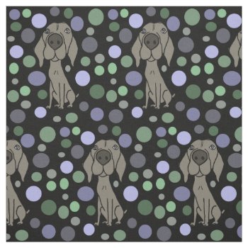 Funny Weimaraner Puppy Dog And Circles Pattern Fabric by inspirationrocks at Zazzle