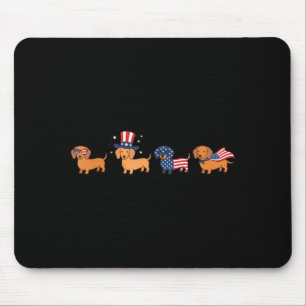 Funny Weiner Dog 4th Of July Patriotic Dachshund Mouse Pad