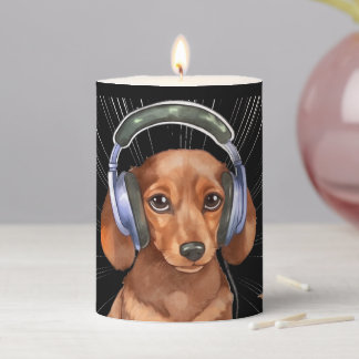 Funny Weiner Dog Dachshund dog Pillar Candle