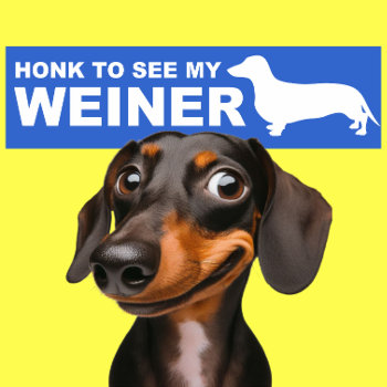 Funny Weiner Dog  (dachshund) Quote Bumper Sticker by AardvarkApparel at Zazzle