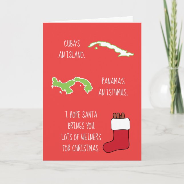 Funny Weiner Poem Christmas Card (Front)