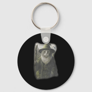 Funny Weird Kitten Wizard Ghost Cat Meme Catdalf H Keychain