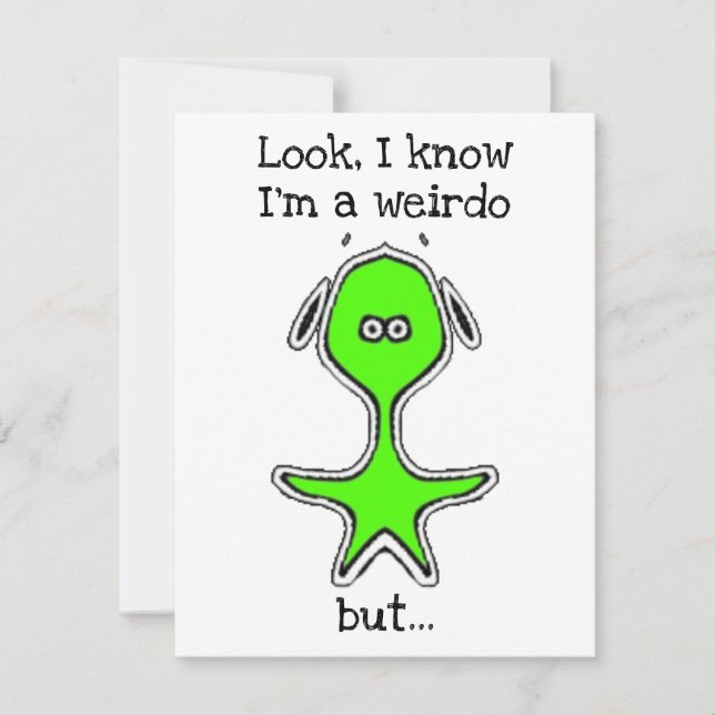 Funny Weird Valentine’s Day Card Odd Little Fella (Front)
