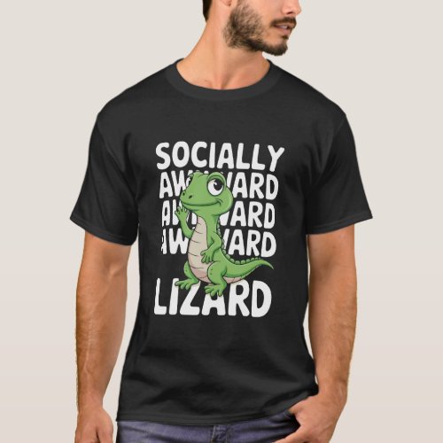 Funny Weirdcore Animal Socially Awkward Lizard Mem T-Shirt