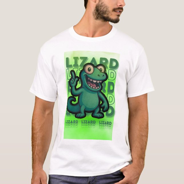 Funny Weirdcore Lizard Lizard Lizard Meme T-Shirt  (Front)