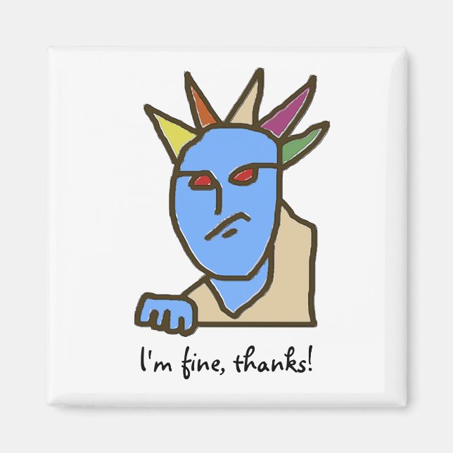 Funny WEIRDOS Annoyed Cartoon Magnet (Front)