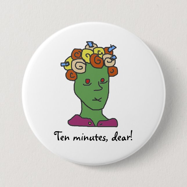 Funny WEIRDOS Sleepy Cartoon Pinback Button (Front)