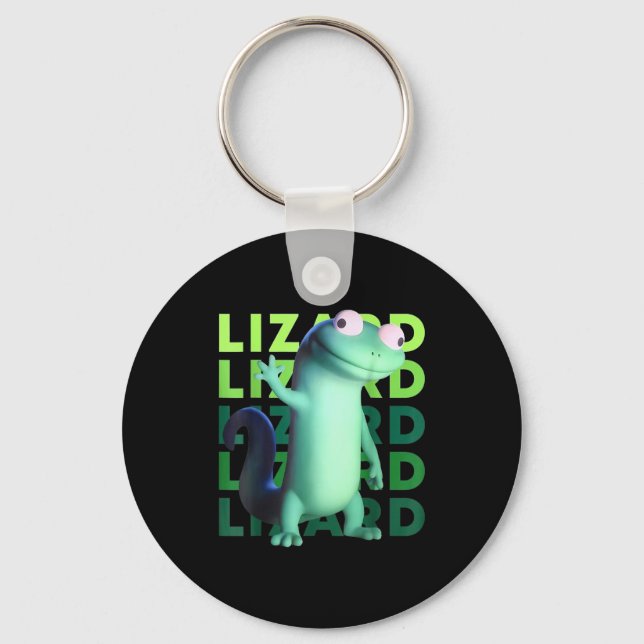 Funny Weirore Lizard Meme _ 3d Surreal Animal  Keychain (Front)