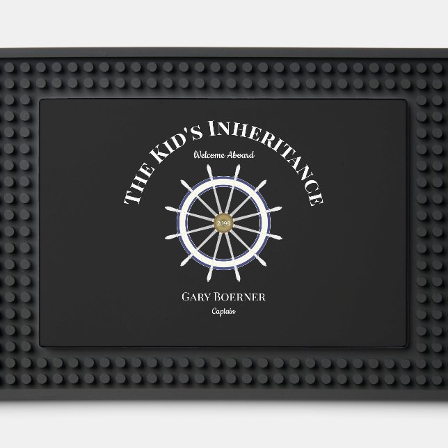 Funny Welcome Aboard Ship's Wheel - Bar Mat (Front (Close Up))