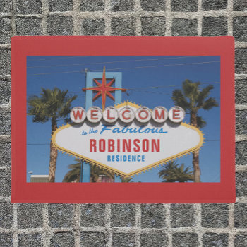 Funny Welcome Retro Sign With Your Name Doormat by Sideview at Zazzle