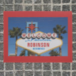 Funny Welcome Retro Sign With Your Name Doormat at Zazzle