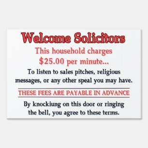 Funny Welcome Solicitors Yard Sign