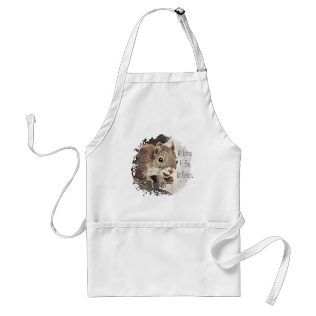 Funny, Welcome to the Nuthouse, Squirrel, Animal Adult Apron (Front)