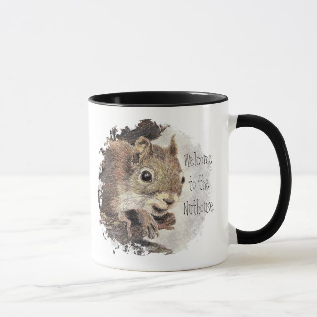Funny, Welcome to the Nuthouse, Squirrel, Animal Mug (Right)