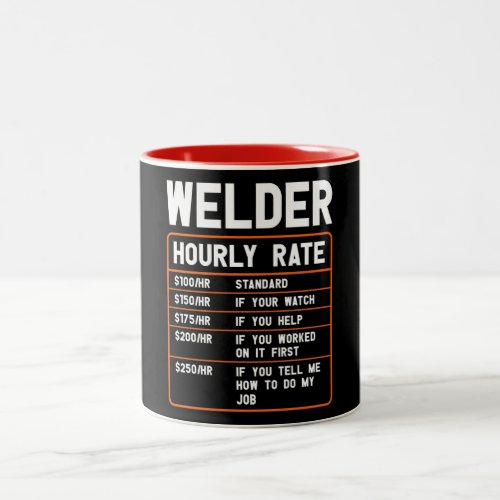 Funny Welder Hourly Rate Two_Tone Coffee Mug