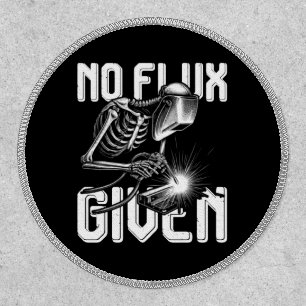 Funny Welder No Flux Given Men's Skull Patch