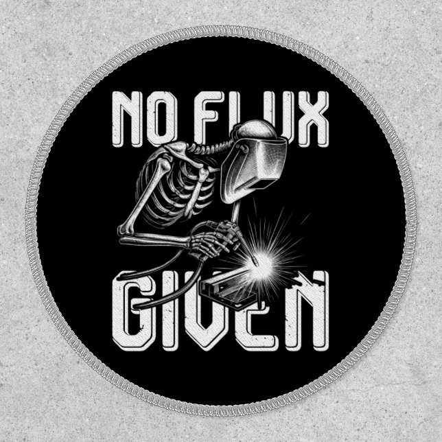 Funny Welder No Flux Given Men's Skull Patch (Front)
