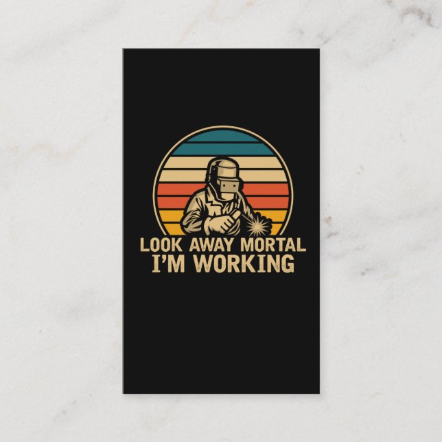 Funny Welder Saying for Metalworking Welding Dad Business Card (Front)