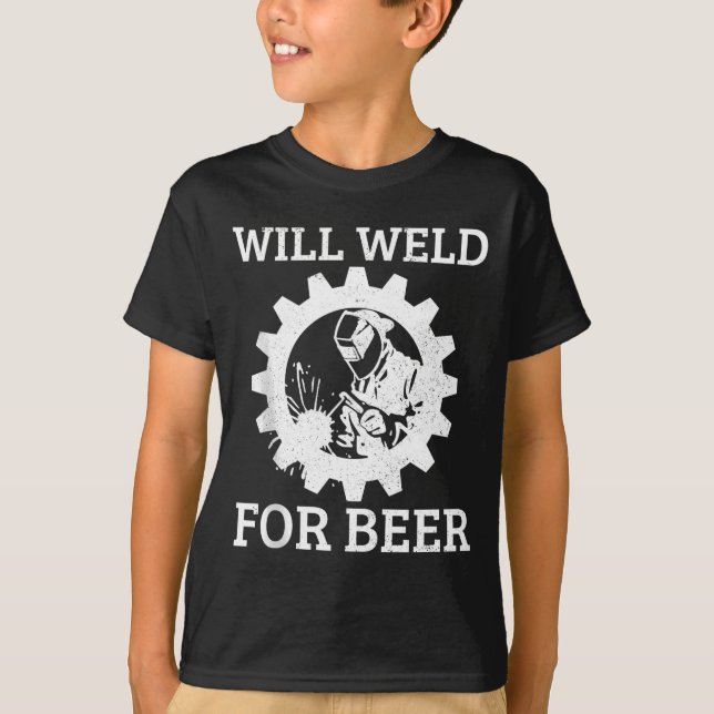Funny Welder Will Weld For Beer Welding Gift Tank  (Front)