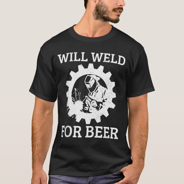 Funny Welder Will Weld For Beer Welding Gift Tank  (Front)