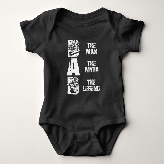 Funny Welding Dad Man Myth Legend Father Welder Baby Bodysuit (Front)
