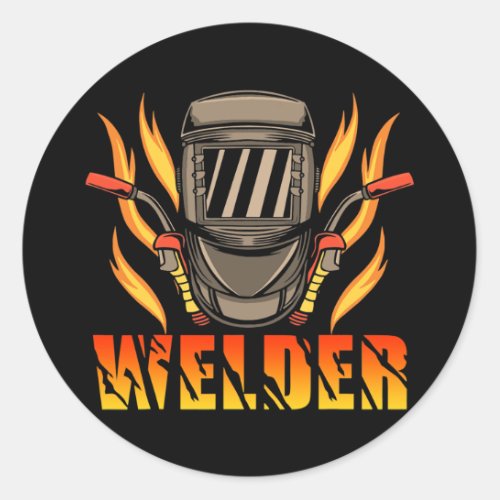 Funny Welding Proud Welder Weld Job American Classic Round Sticker