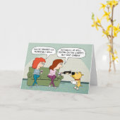 Funny Well-Trained, Wine-Serving Dog Birthday Card (Yellow Flower)