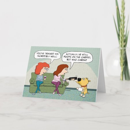 Funny Well-trained, Wine-serving Dog Birthday Card