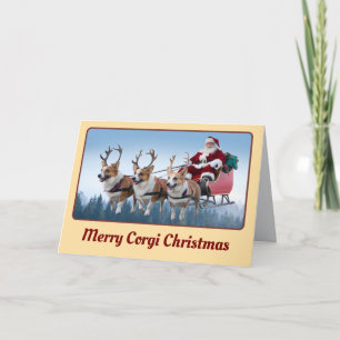 Funny Welsh Corgi Christmas Card