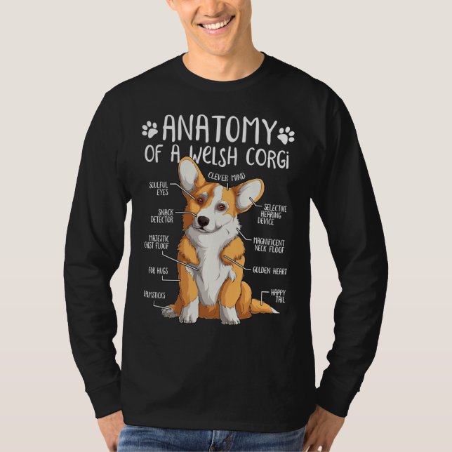 Funny Welsh Corgi Dog Anatomy Dog 437 T-Shirt (Front)