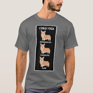 Funny Welsh Corgi Yoga Silly Pet Owner Joke Plank T-Shirt