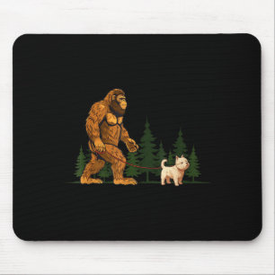 Funny West Highland White Terrier Westie Bigfoot D Mouse Pad