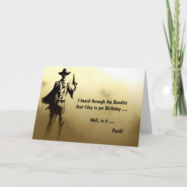 Funny Western Cowboy Birthday Card (Front)