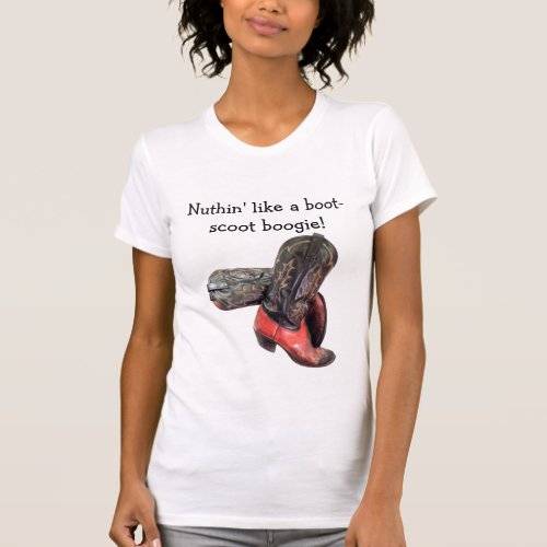 Funny Western Cowboy Boot Scoot T_Shirt