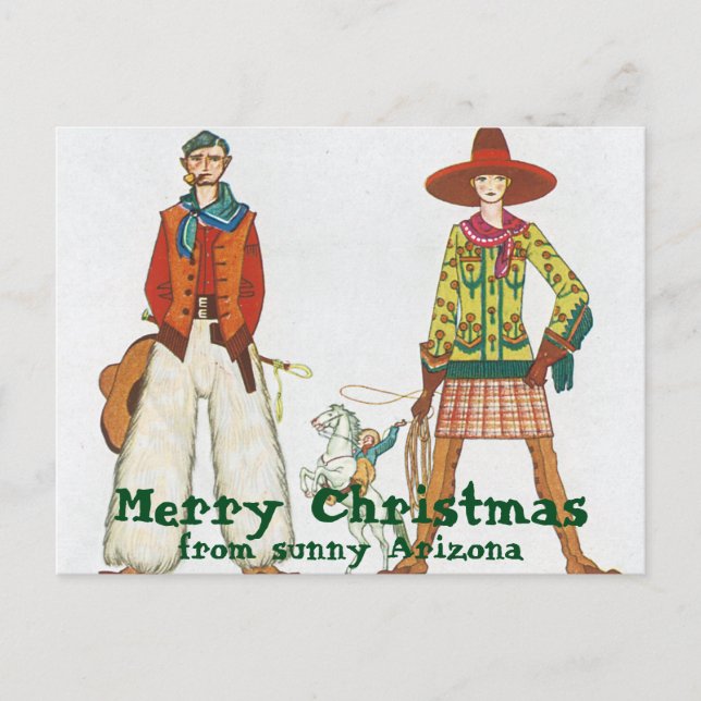 Funny Western Wear Christmas From Arizona Holiday Postcard (Front)