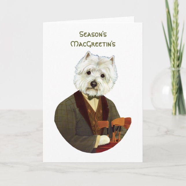 Funny westie Christmas card (Front)