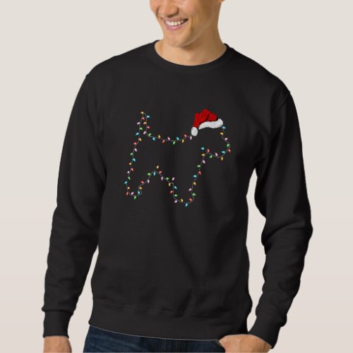 Funny Westie Dog Xmas Lighting Santa Hat Westie Ch Sweatshirt