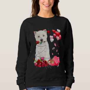 Funny Westie Rose Heart Happy Valentine Day Dog Mo Sweatshirt