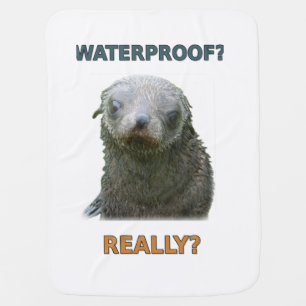 Funny Wet Seal Pup Baby Blanket