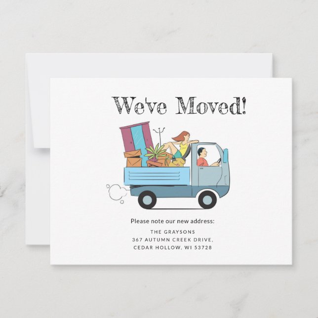 Funny We've Moved! New Home  Announcement (Front)