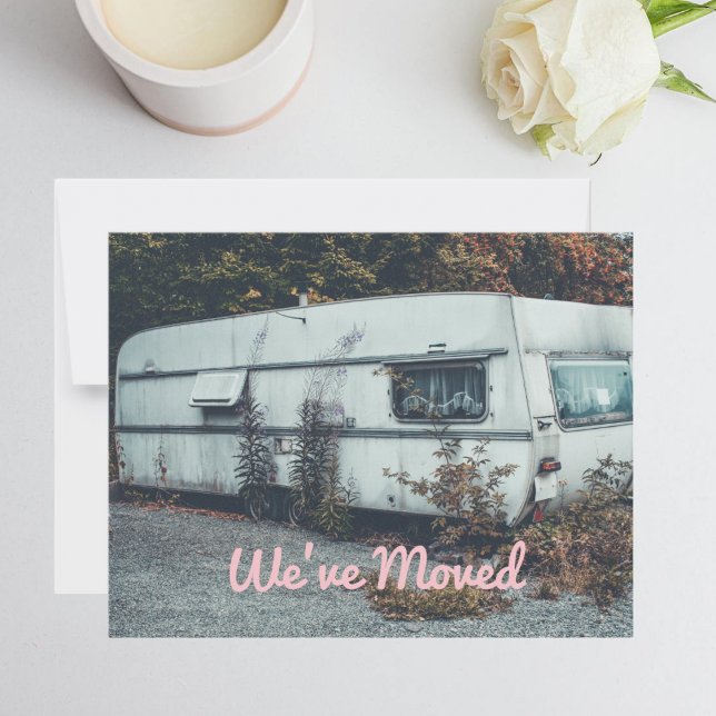 Funny Weve Moved Old White Trailer Home Announcement (Creator Uploaded)