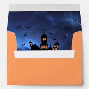 Funny We've Moved Spooky Black Haunted House Envelope
