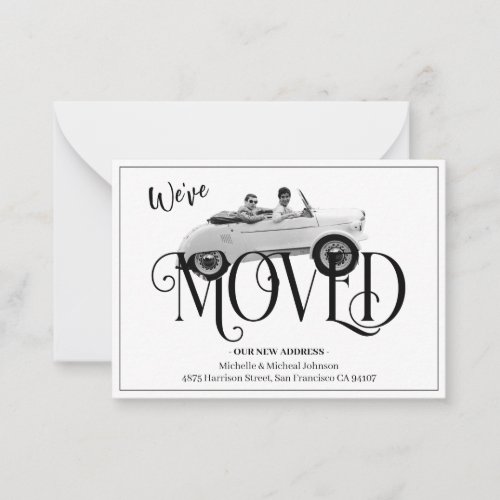 Funny Weve Moved Vintage Car Announcement Card