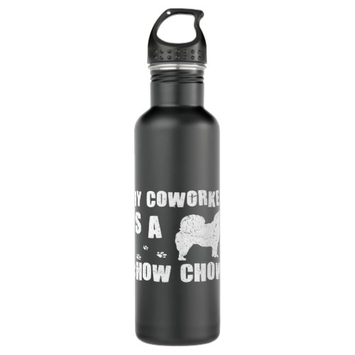 Funny WFH Chow Chow Coworker Work From Home Entrep Stainless Steel Water Bottle