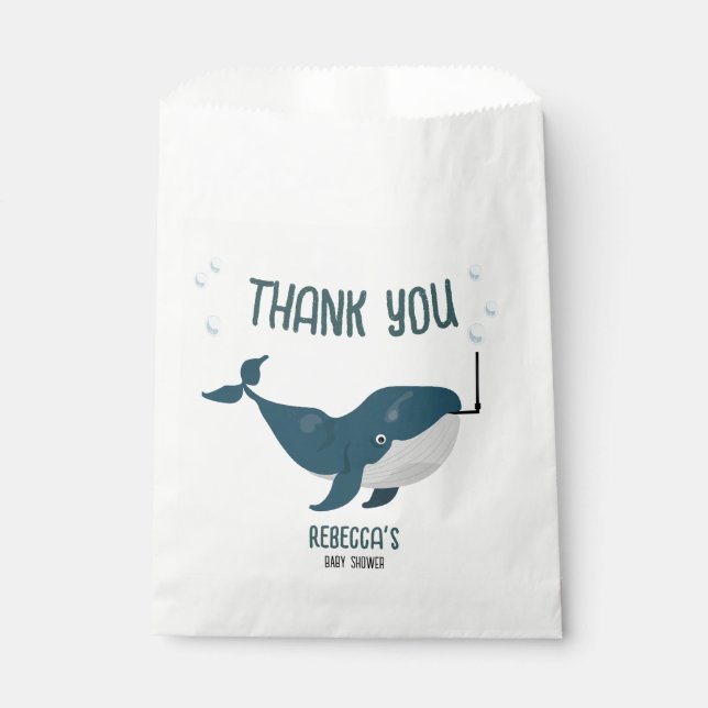 Funny whale baby shower Favor Bags (Front)