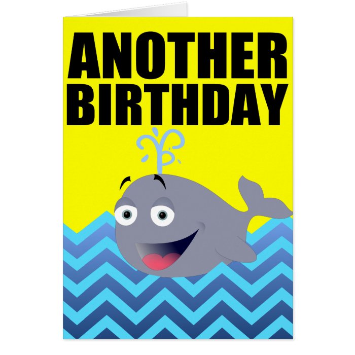 Funny Whale Birthday Cartoon Cards