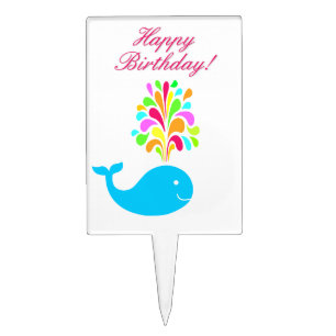 Funny whale cake topper